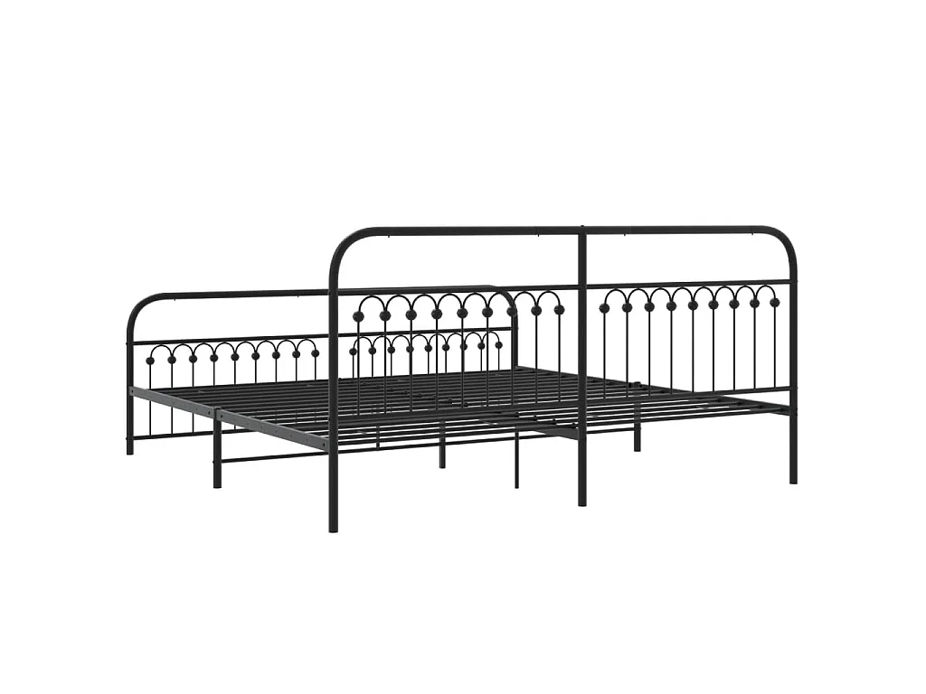Bedframe met hoofd- en voeteneinde metaal zwart 193x203 cm