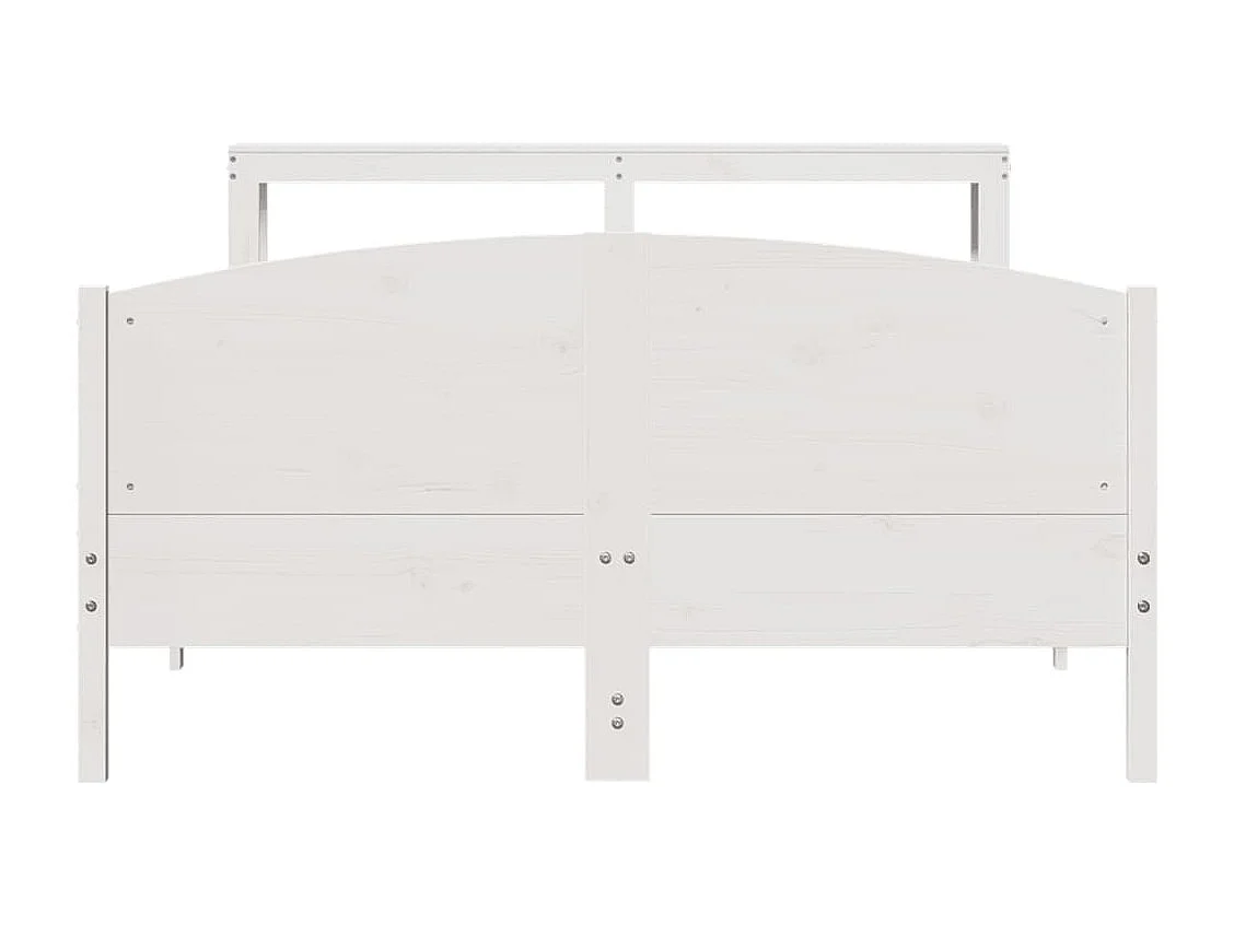 Bedframe zonder matras massief grenenhout wit 150x200 cm