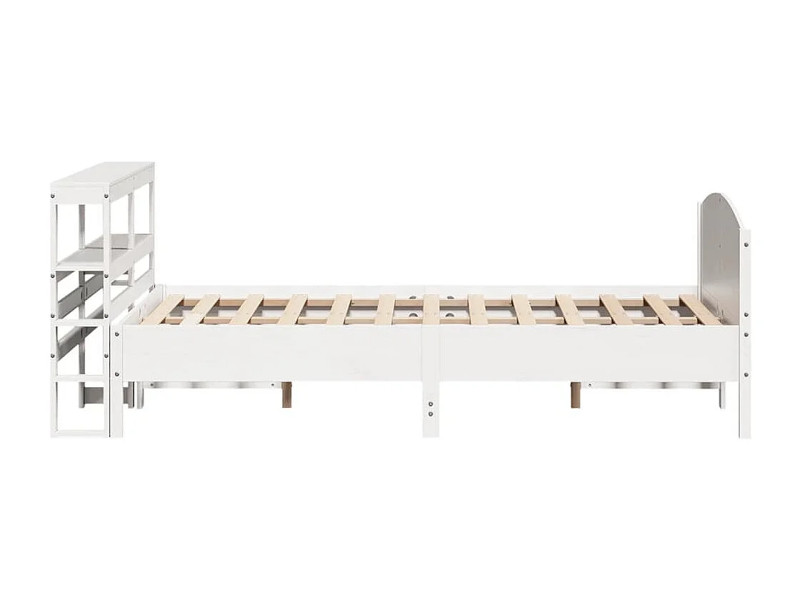 Bedframe zonder matras massief grenenhout wit 150x200 cm