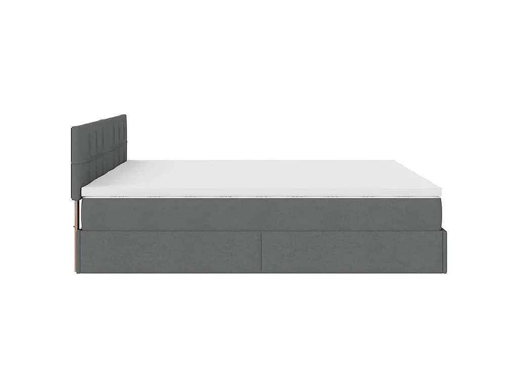 Ottoman-Bett mit Matratzen Dunkelgrau 200x200 cm Stoff
