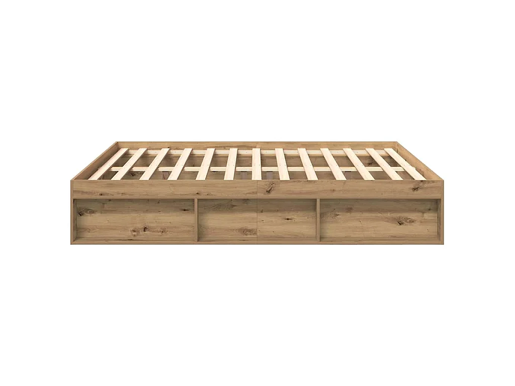 Cadre de lit sans matelas chêne artisanal 200x200 cm