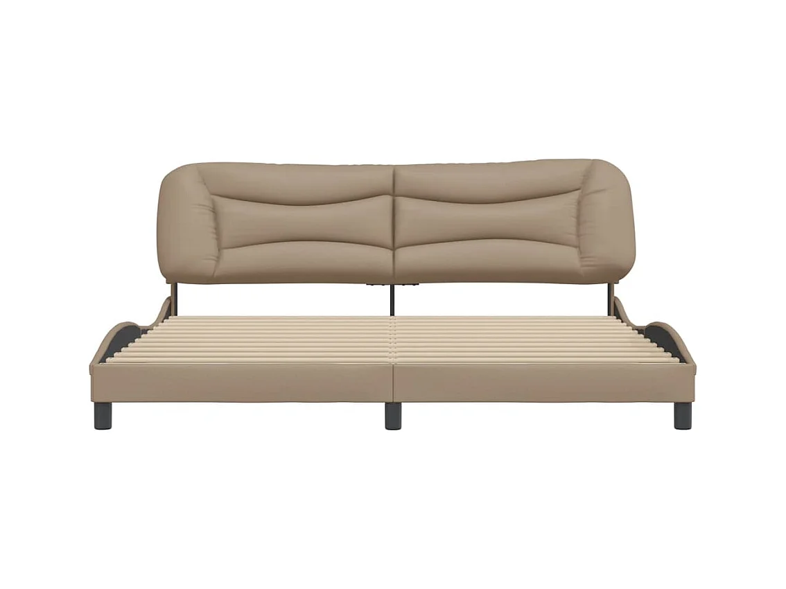 Cadre de lit sans matelas Hvar cappuccino 200x200 cm similicuir