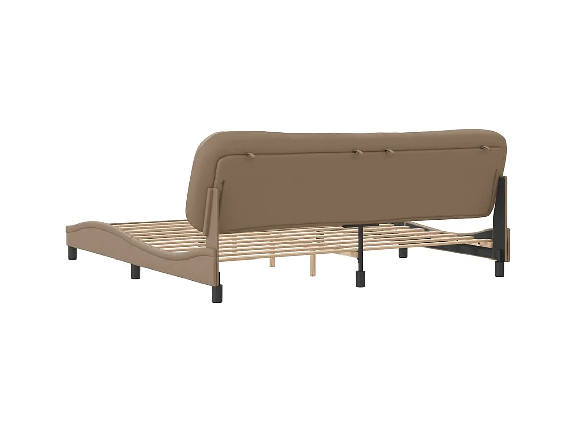 Cadre de lit sans matelas Hvar cappuccino 200x200 cm similicuir