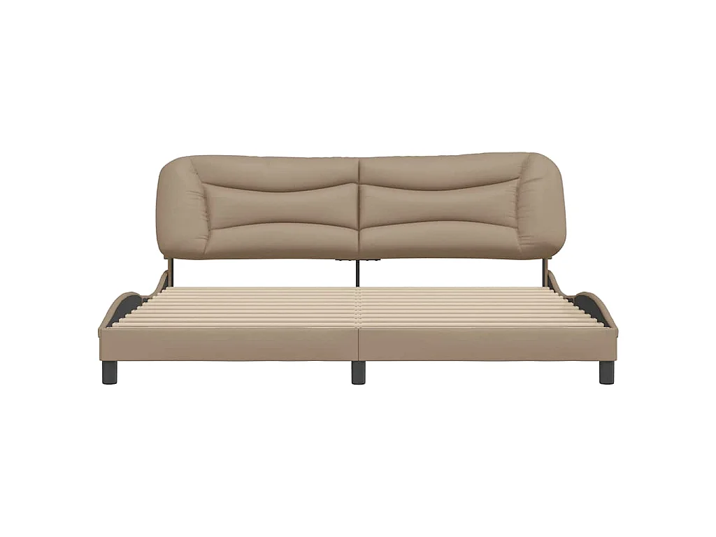 Cadre de lit sans matelas Hvar cappuccino 200x200 cm similicuir