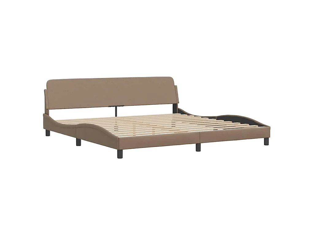 Cadre de lit sans matelas Hvar cappuccino 200x200 cm similicuir