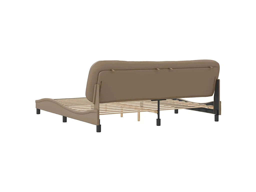 Cadre de lit sans matelas Hvar cappuccino 200x200 cm similicuir