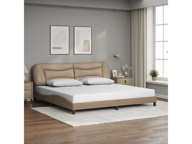 Bettgestell ohne Matratze "Hvar" Cappuccino-Braun 200x200 cm Kunstleder