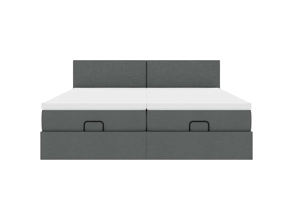 Struttura Letto Pouf con Materassi 200x200 cm in Tessuto