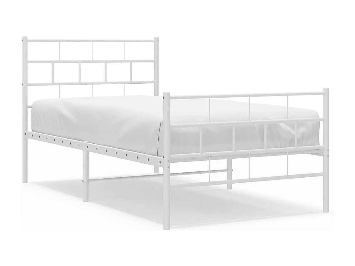 Giroletto con Testiera e Pediera Metallo Bianco 107x203 cm