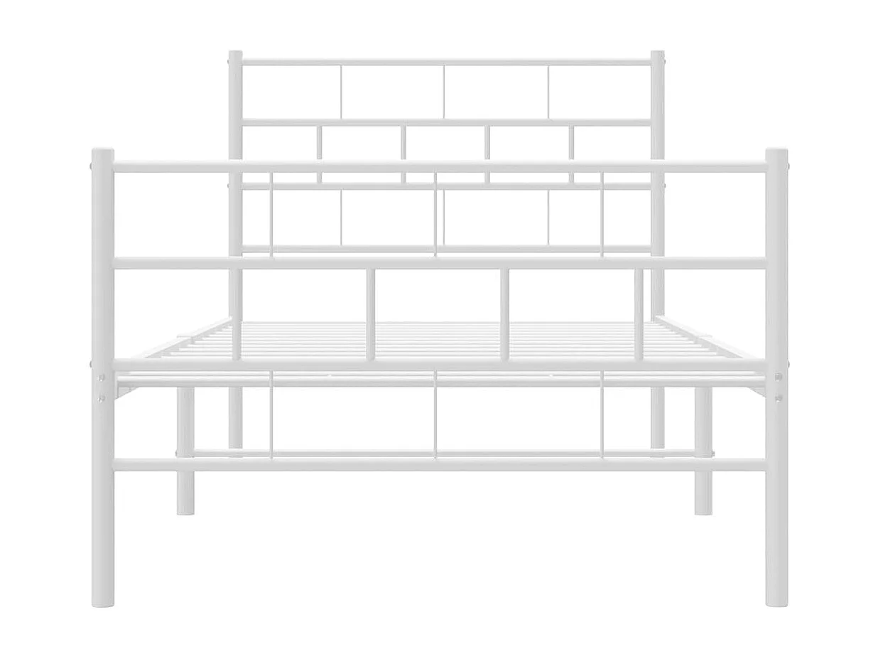 Giroletto con Testiera e Pediera Metallo Bianco 107x203 cm