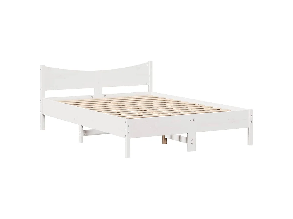 Estrutura de cama c/ gavetas 150x200 cm pinho maciço branco