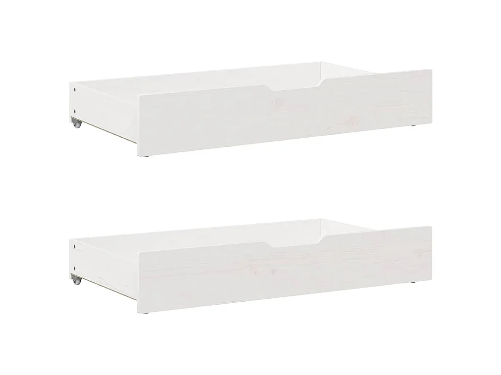 Estrutura de cama c/ gavetas 150x200 cm pinho maciço branco