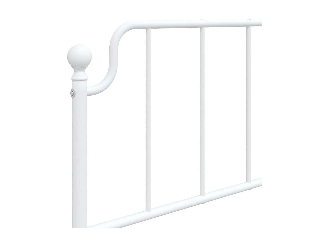 Cadre de lit métal sans matelas et pied de lit blanc 107x203 cm