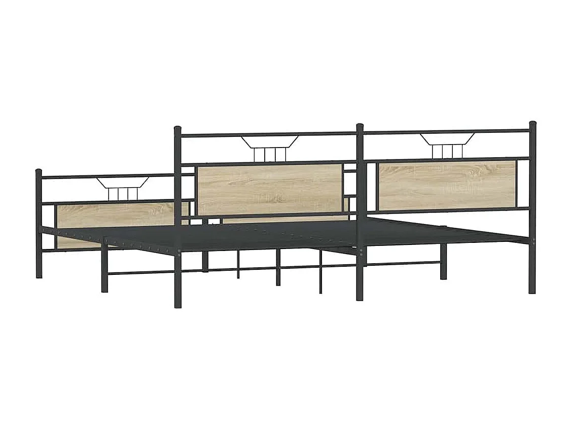 Estructura de cama sin colchón metal roble Sonoma 193x201 cm