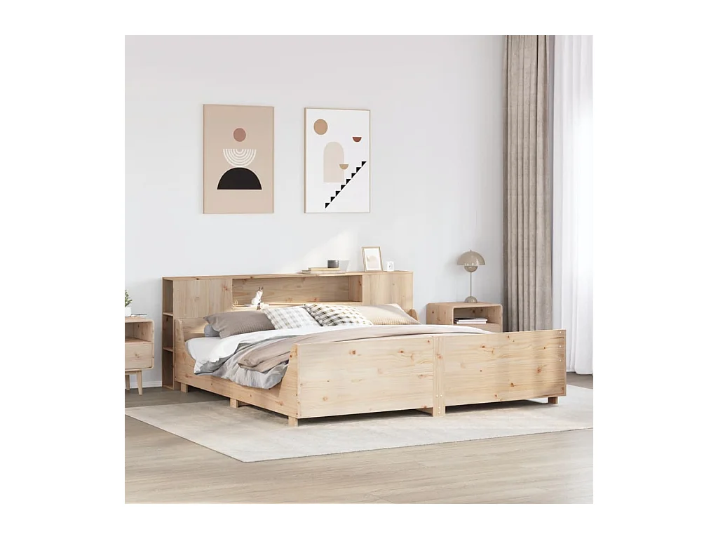 Cadre de lit sans matelas 200x200 cm bois massif de pin