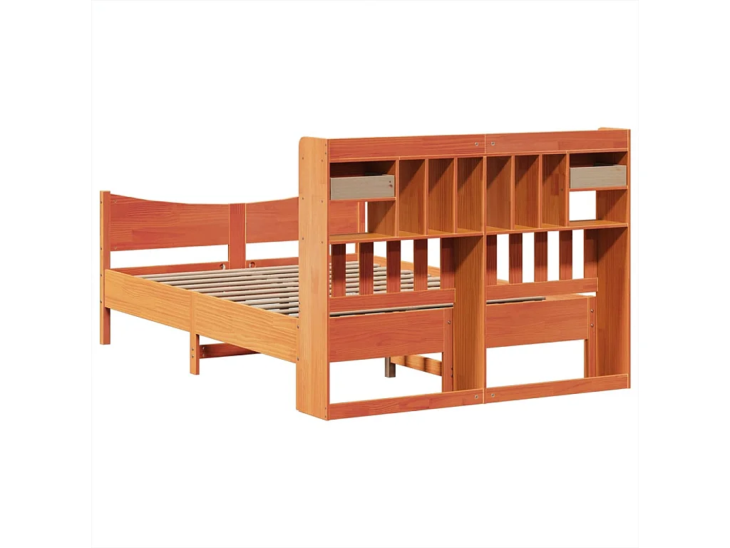 Bedframe zonder matras massief grenenhout wasbruin 150x200 cm