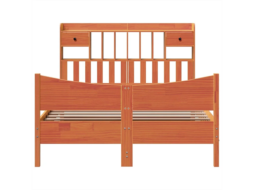Bedframe zonder matras massief grenenhout wasbruin 150x200 cm