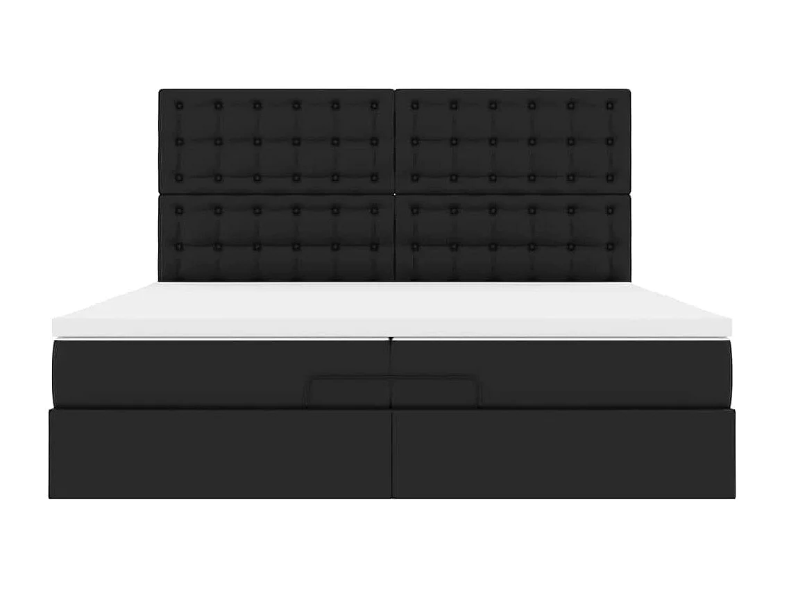 Ottoman bed met matrassen en LED's 200x200cm kunstleer zwart