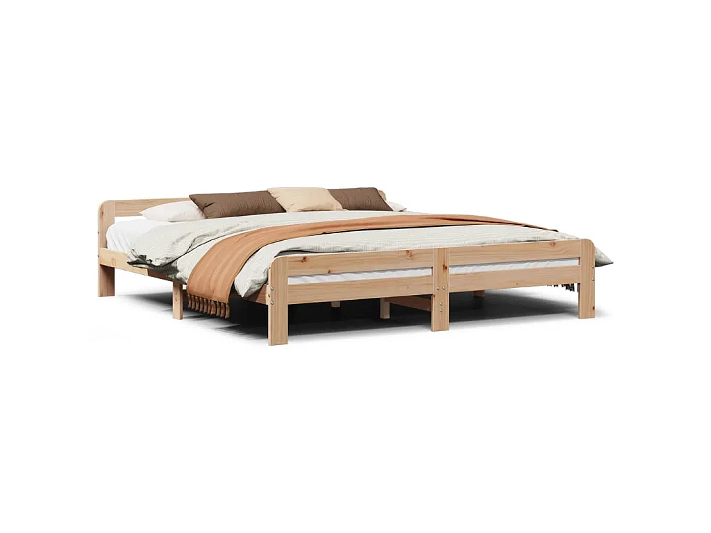 Cadre de lit sans matelas 200x200 cm bois massif de pin