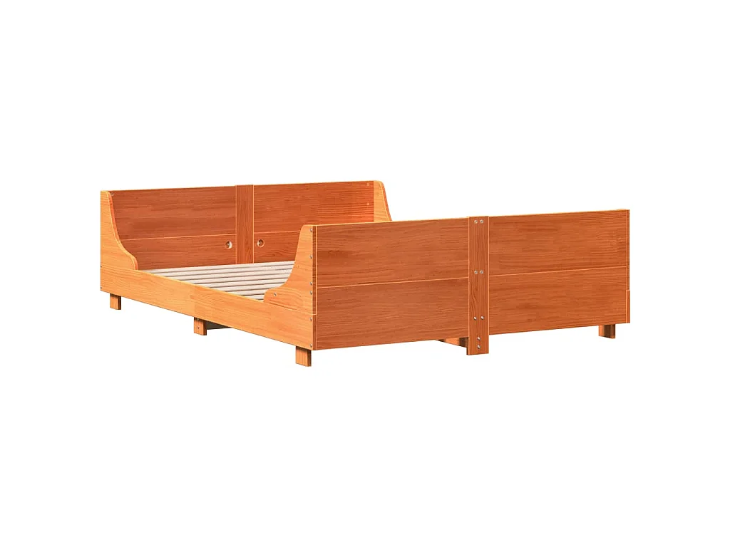 Letto senza Materasso Marrone Cera 150x200 cm in Legno di Pino
