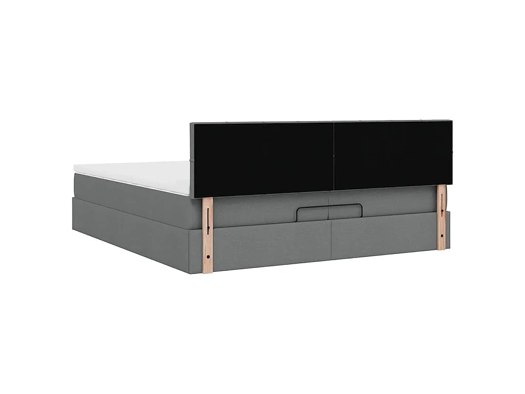 Struttura Letto Pouf con Materassi 200x200 cm in Tessuto