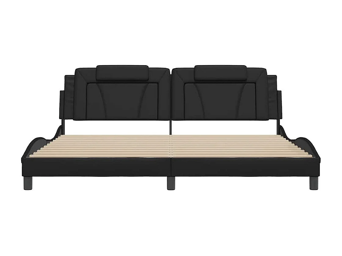 Giroletto Viana senza Materasso Nero 200x200 cm in Similpelle