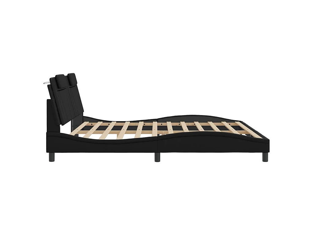 Giroletto Viana senza Materasso Nero 200x200 cm in Similpelle