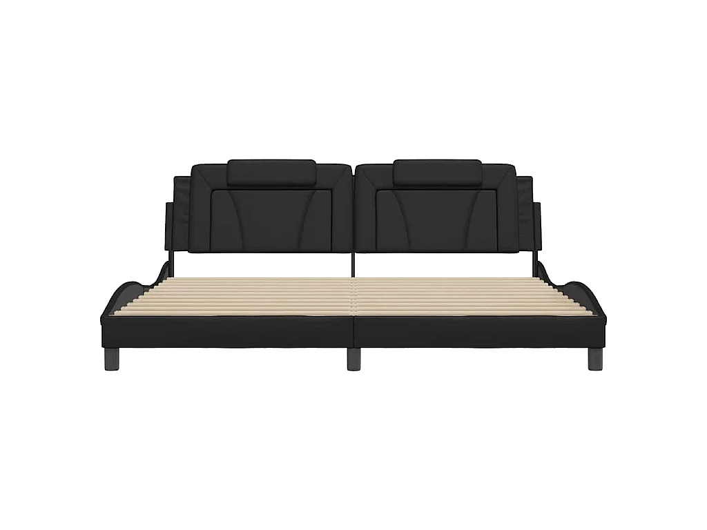 Cadre de lit Viana sans matelas noir 200x200 cm similicuir