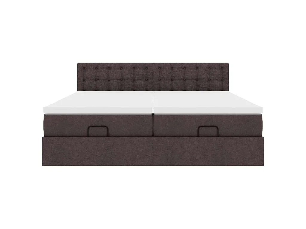 Struttura Letto Pouf con Materassi 200x200 cm in Tessuto
