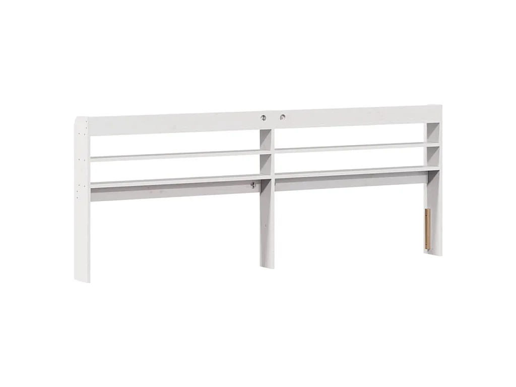 Cadre de lit sans matelas blanc 200x200 cm bois massif de pin