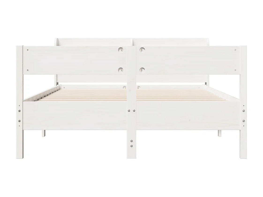 Cama sem colchão 150x200 cm madeira de pinho maciça branco