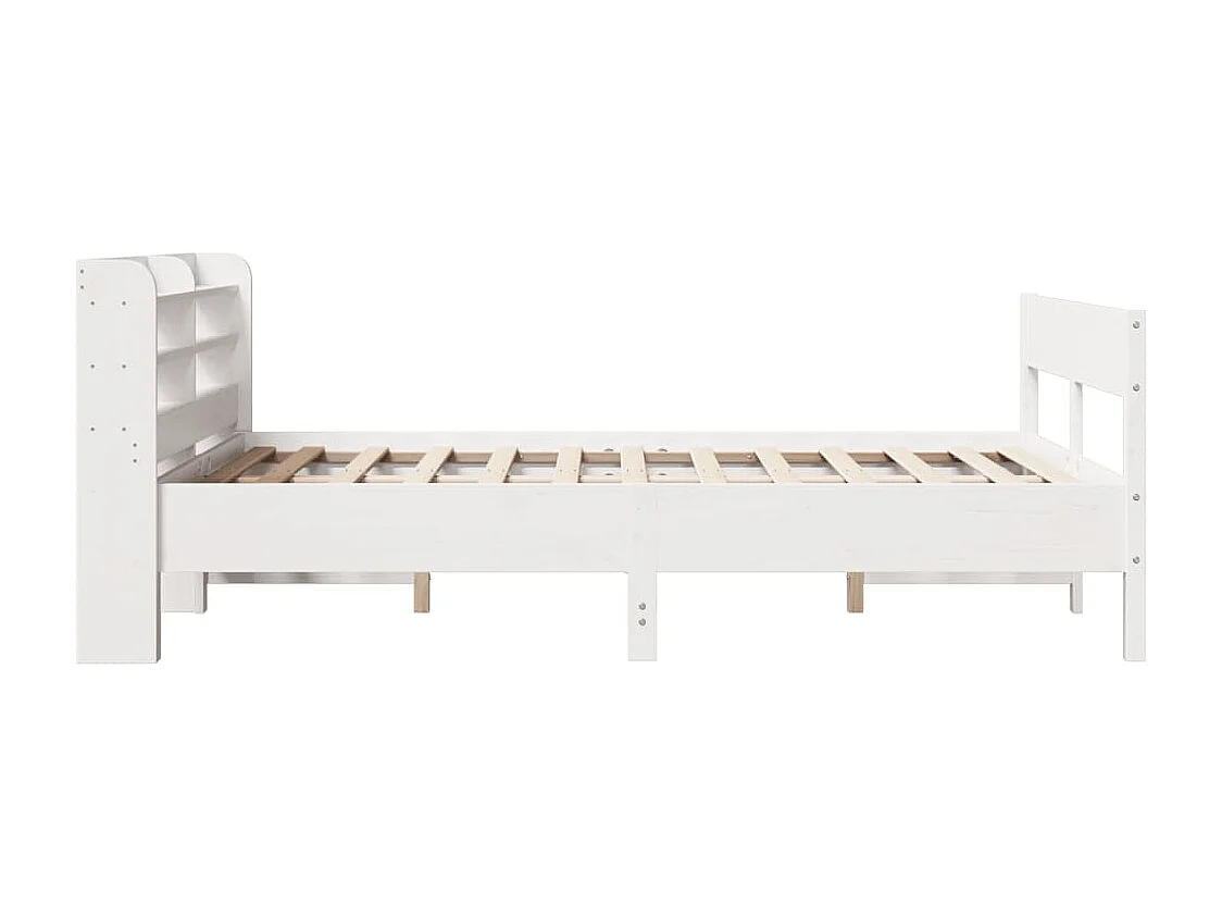 Cama sem colchão 150x200 cm madeira de pinho maciça branco