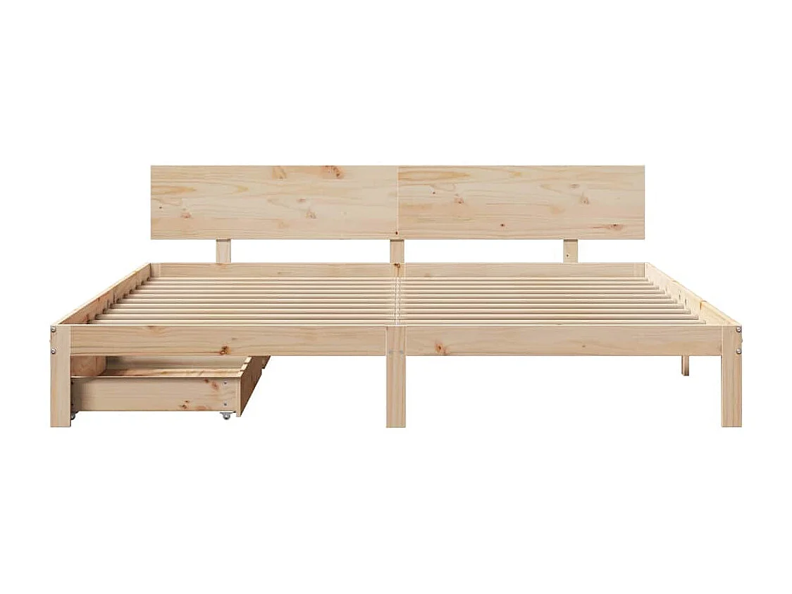 Giroletto con Cassetti 200x200 cm in Legno Massello di Pino