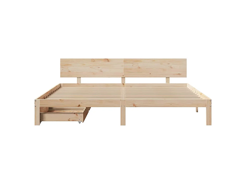 Giroletto con Cassetti 200x200 cm in Legno Massello di Pino
