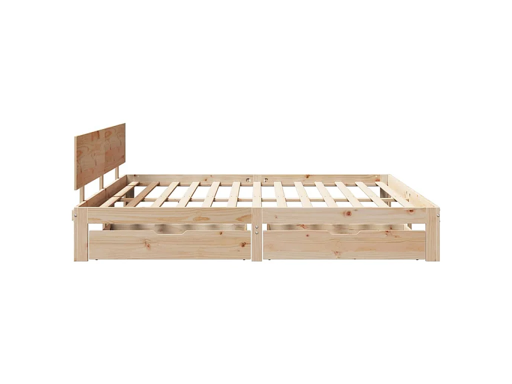 Giroletto con Cassetti 200x200 cm in Legno Massello di Pino