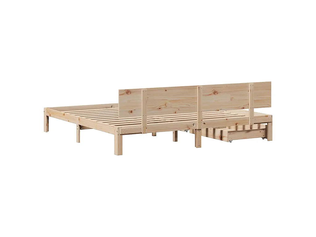 Giroletto con Cassetti 200x200 cm in Legno Massello di Pino
