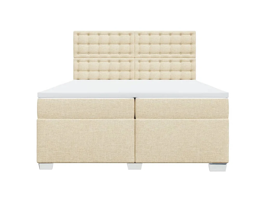 Boxspringbett mit Matratze Creme 200x200 cm Stoff