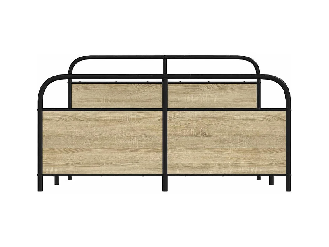 Cadre de lit en métal sans matelas chêne sonoma 150x200 cm