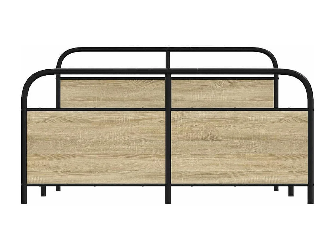 Cadre de lit en métal sans matelas chêne sonoma 150x200 cm