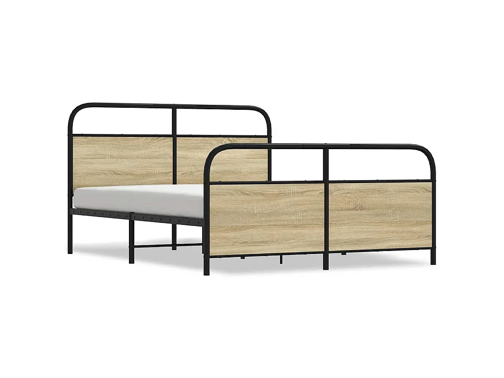 Metallbett ohne Matratze Sonoma-Eiche 150x200 cm