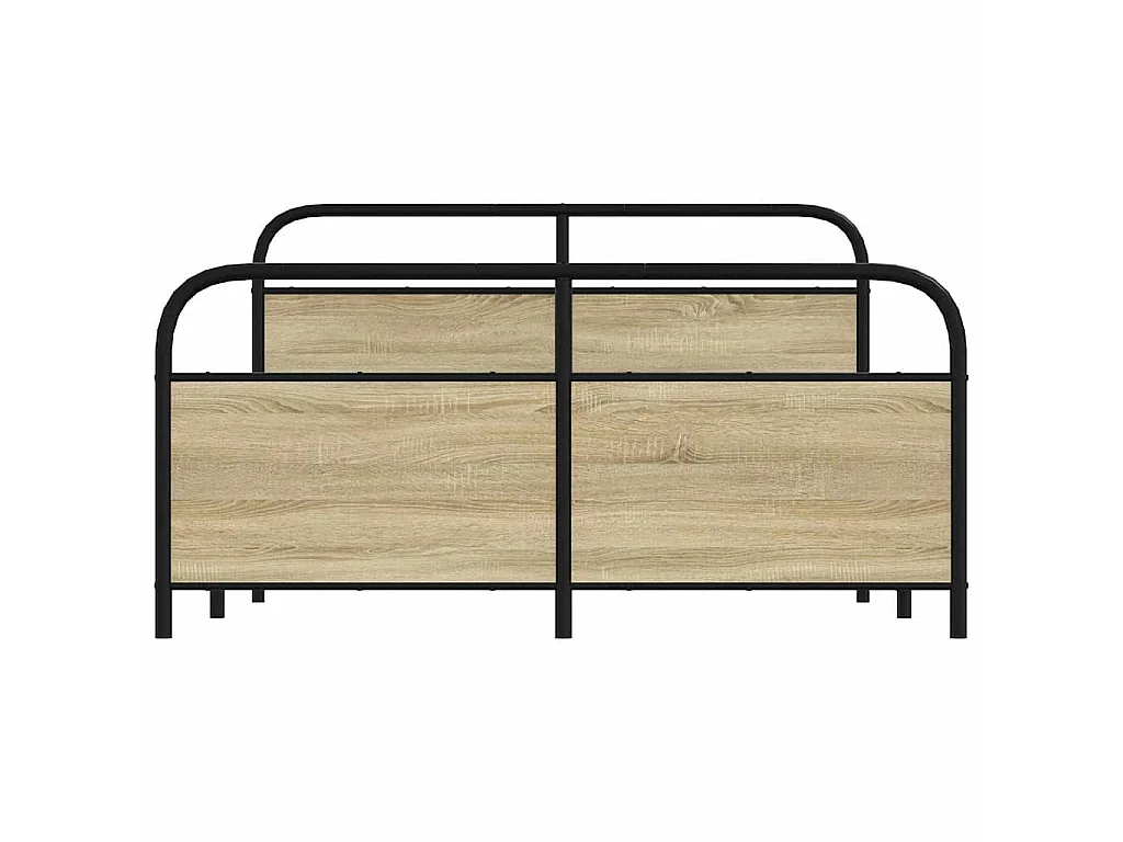 Metallbett ohne Matratze Sonoma-Eiche 150x200 cm