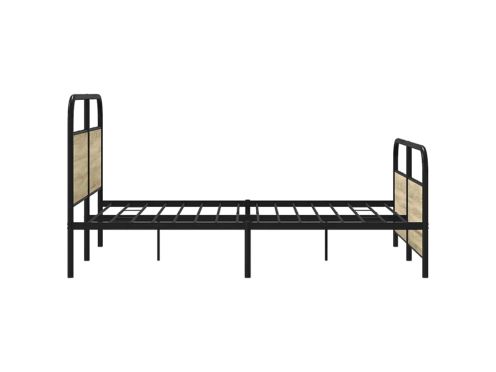 Metallbett ohne Matratze Sonoma-Eiche 150x200 cm