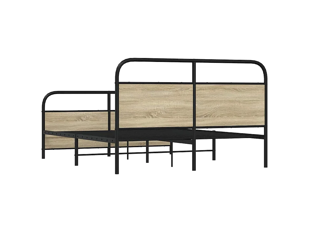 Metallbett ohne Matratze Sonoma-Eiche 150x200 cm