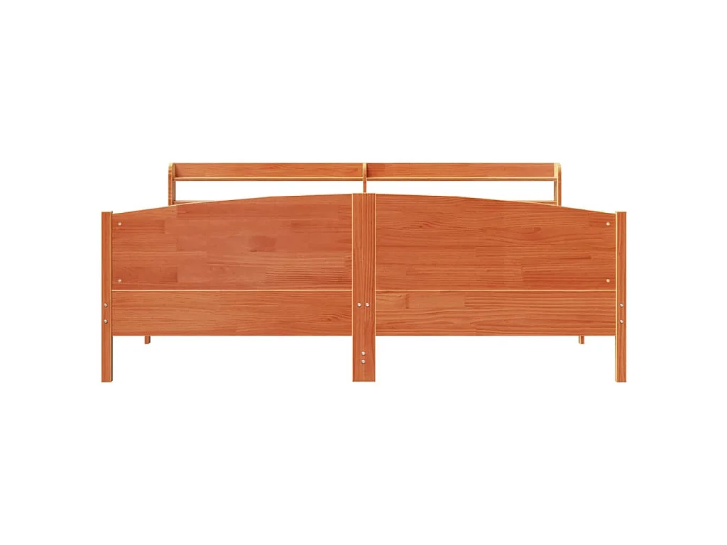 Bedframe zonder matras massief grenenhout wasbruin 200x200 cm