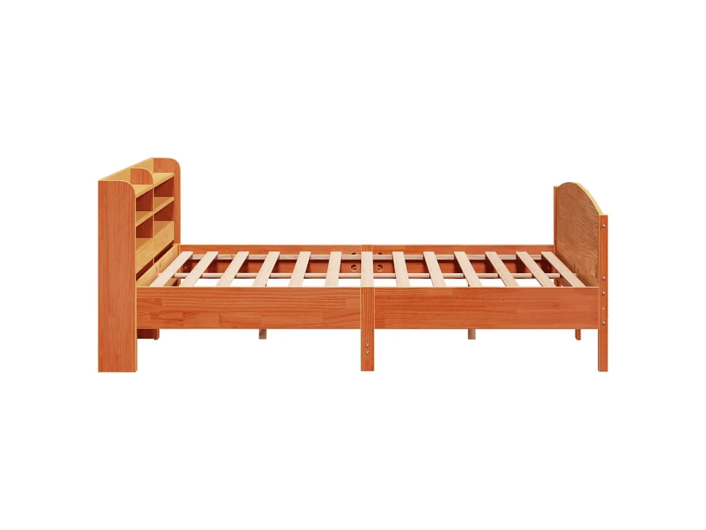Bedframe zonder matras massief grenenhout wasbruin 200x200 cm