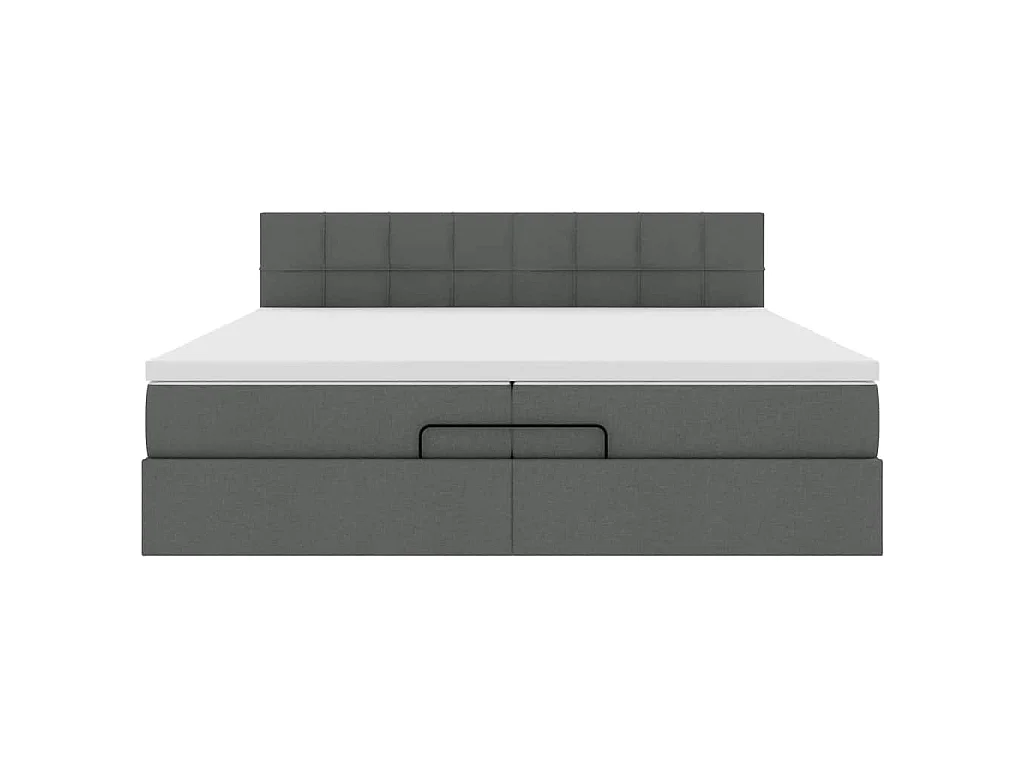 Ottoman bed met matras 200x200 cm stof donkergrijs