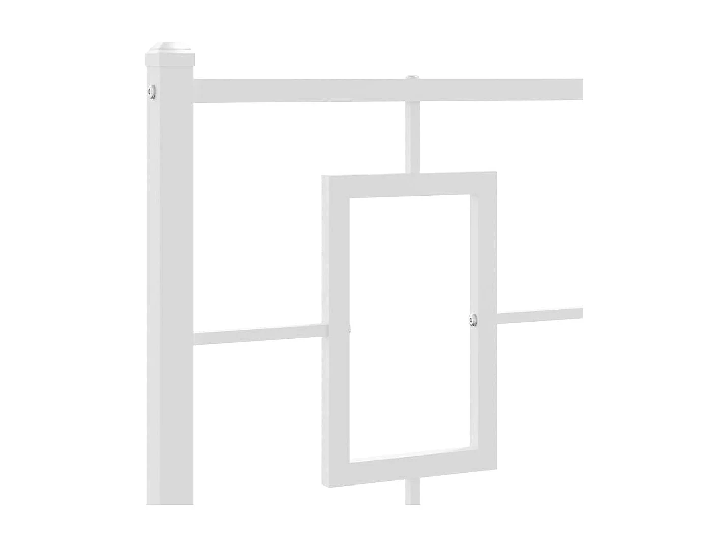 Cadre de lit métal sans matelas et tête de lit blanc 107x203 cm