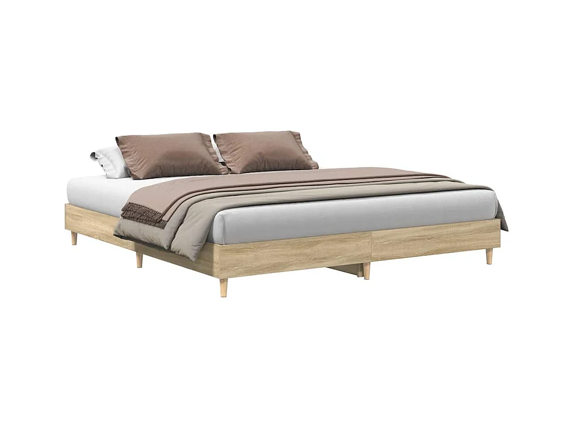 Cadre de lit sans matelas chêne sonoma 200x200 cm
