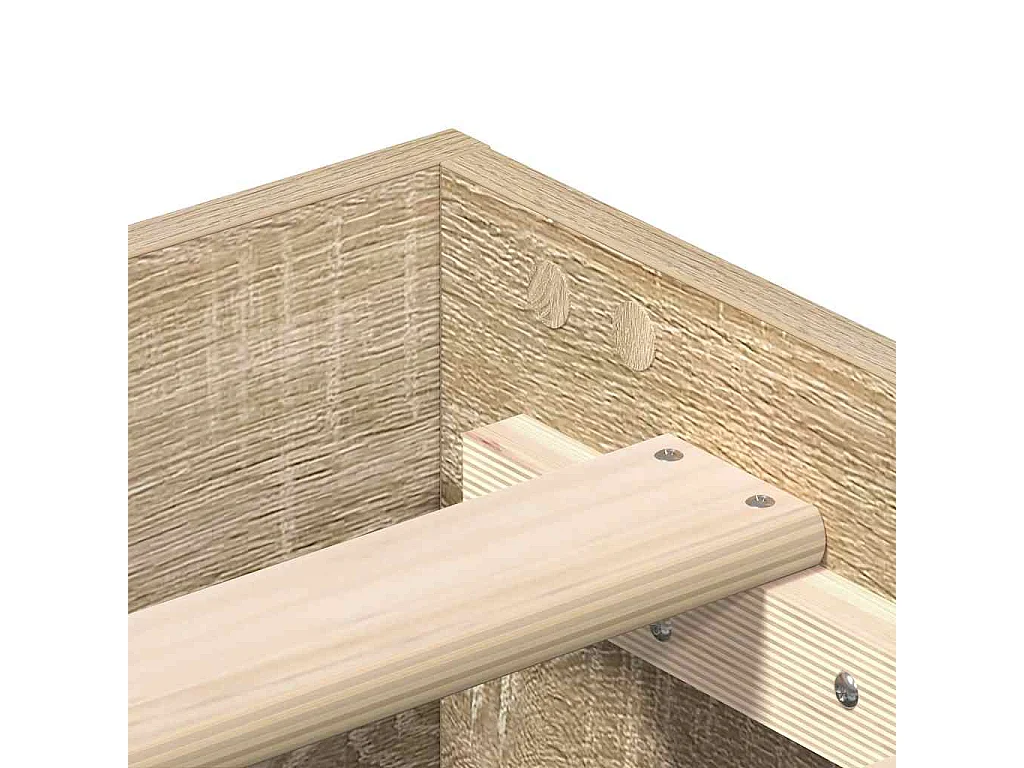 Bettgestell ohne Matratze Sonoma-Eiche 200x200 cm Holzwerkstoff