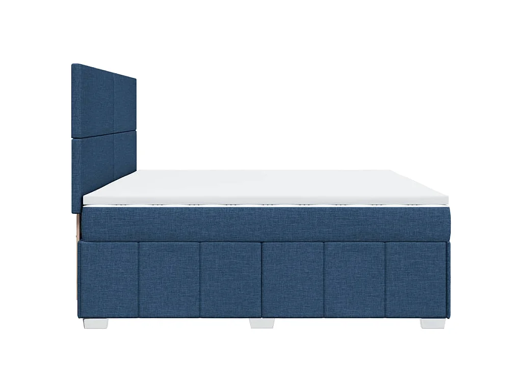 Boxspringbett mit Matratze Blau 200x200 cm Stoff